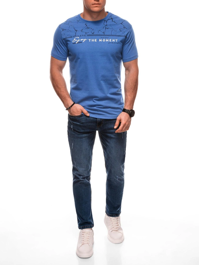 Pánské tričko s potiskem S2035 - tmavě modré