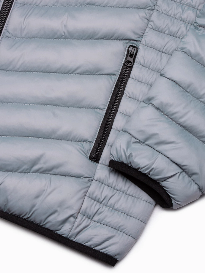 Pánská prošívaná bunda 528C - šedá V9