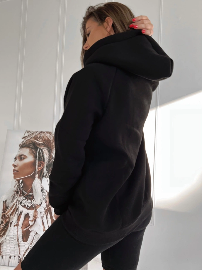 Dámská mikina s kapucí 042TLR - černá