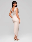 Midi šaty LAURA DLR138 - krémové