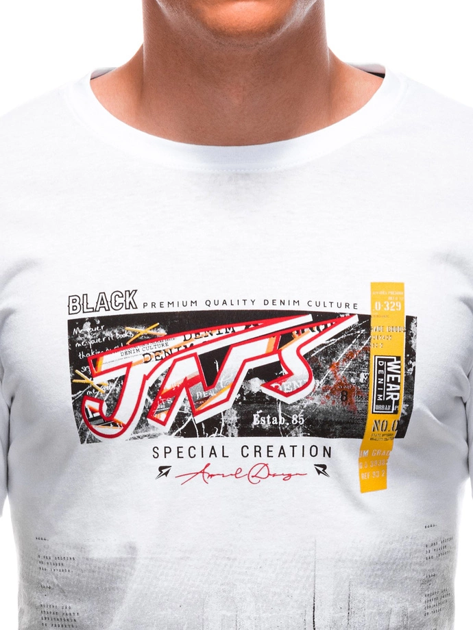 Pánské tričko s potiskem S1890 - bílé