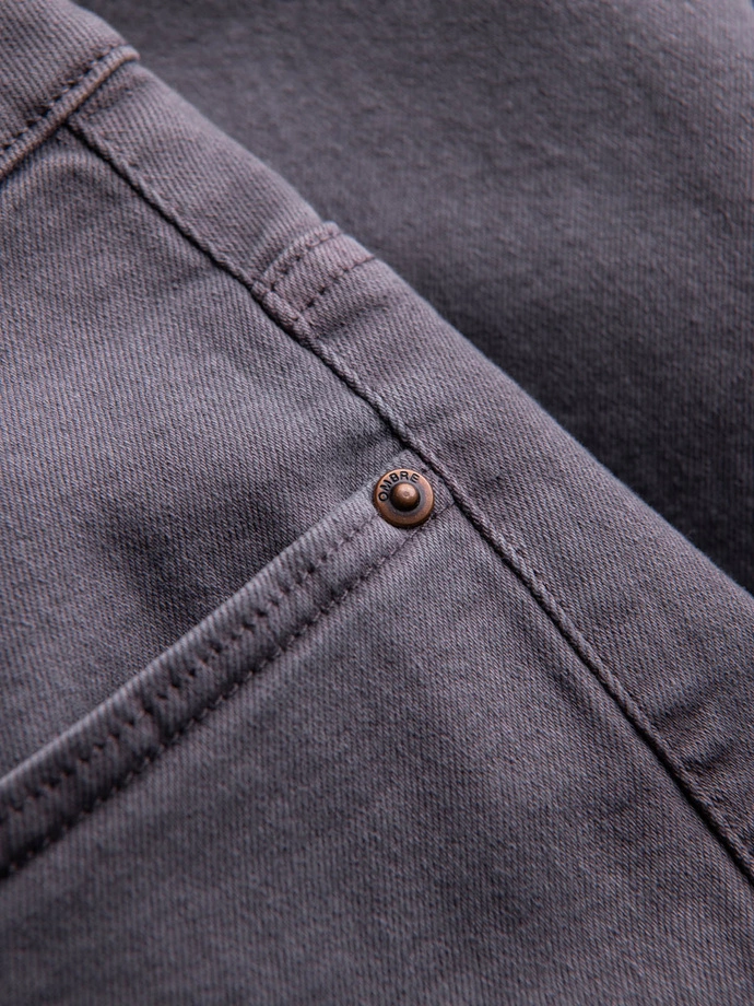 Pánské džínové kalhoty bez oděru SLIM FIT - grafitové V5 OM-PADP-0148