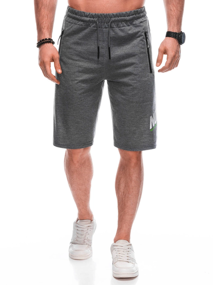 Pánské krátké teplákové kraťasy 489W - grafitové