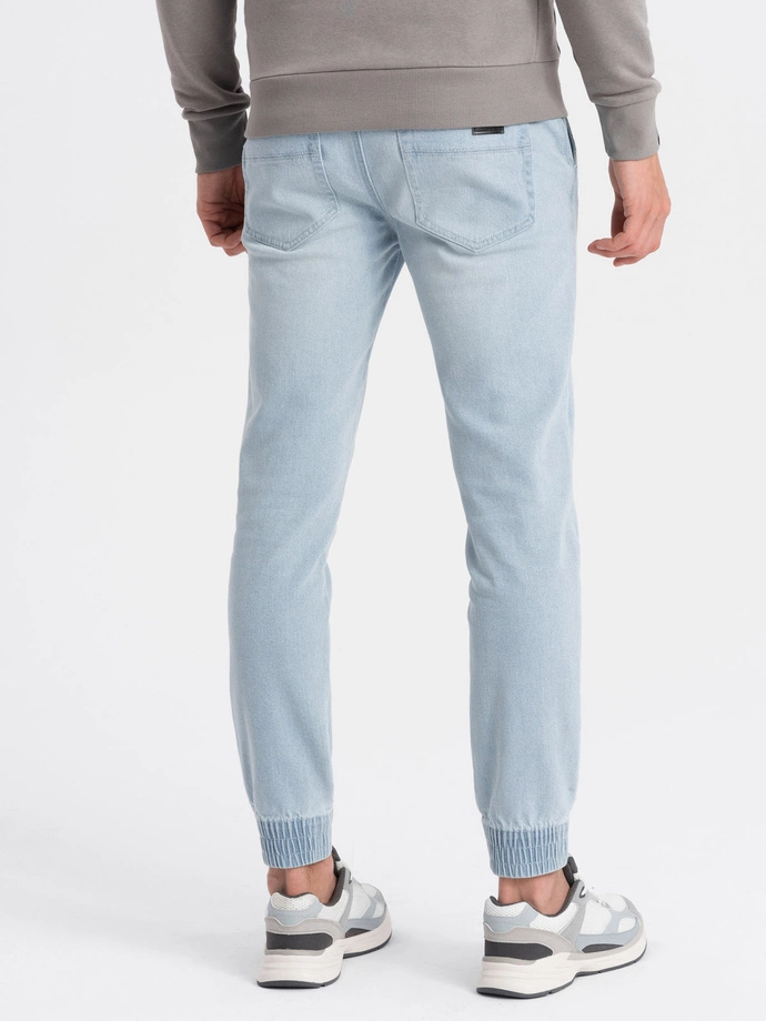 Pánské džínové kalhoty JOGGER s odřením - světle modré V1 OM-PADJ-0150