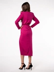Midi šaty LORENA DLR142 - fuchsiová barva
