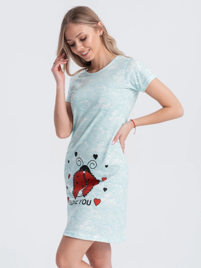 Dámské pyžamo noční košile 258ULR - mátová