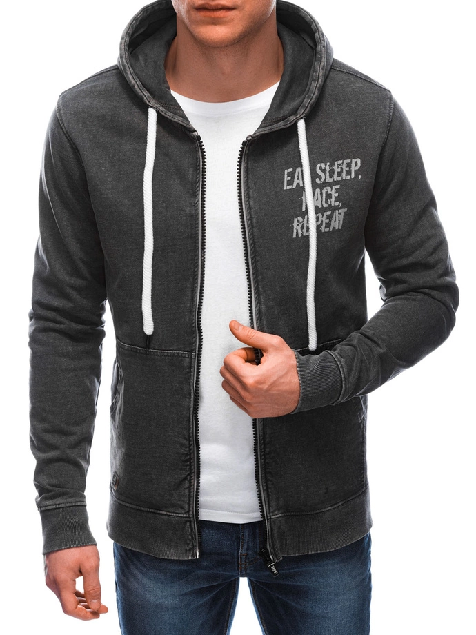 Pánská mikina s kapucí - šedá B1280