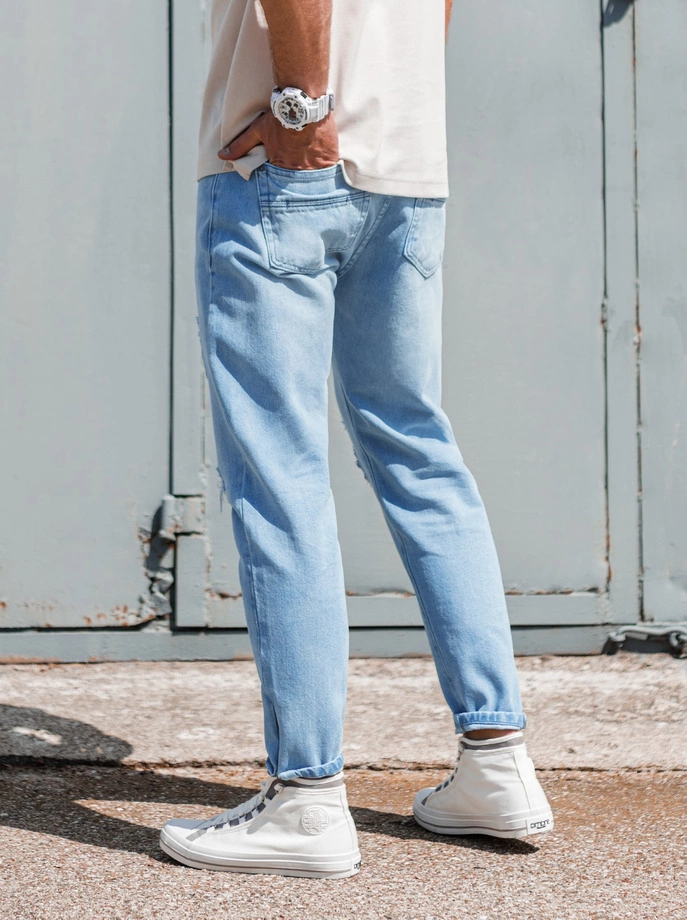 Pánské riflové kalhoty - světle indigo P1028