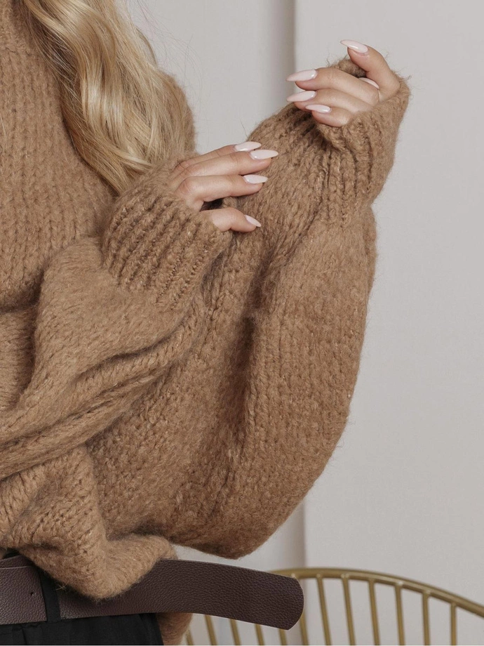 Dámský boxerský svetr ELR025 - velbloudí barva