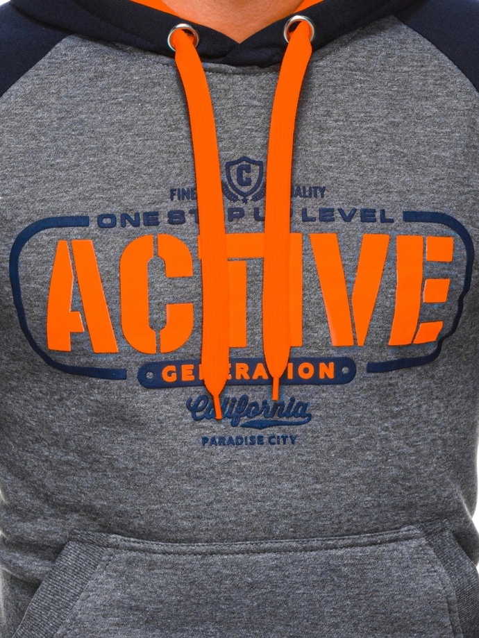 Pánská mikina s kapucí 1262B - tmavě modrá