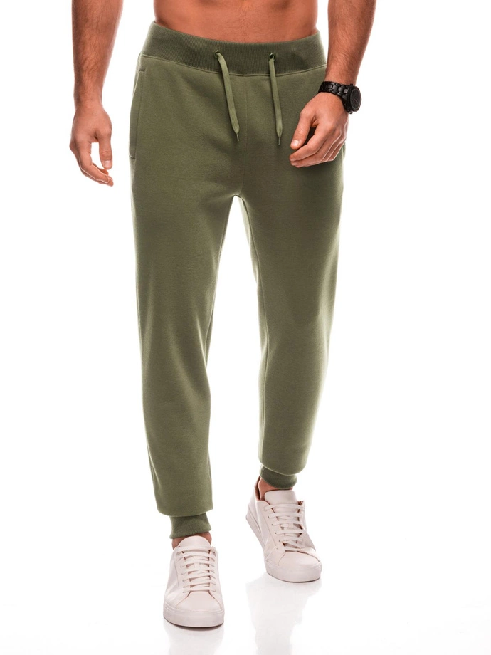 Pánské tepláky BASIC - tmavě olivově zelené V2 EM-PABS-0108