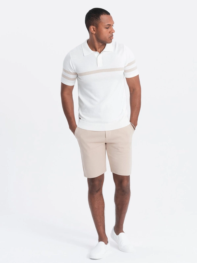 Pánské neformální krátké šortky 531W - béžová V2