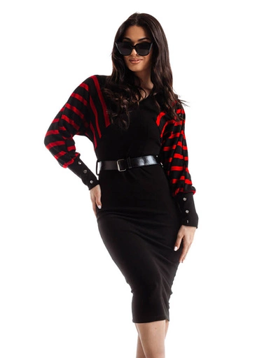 Dámské šaty DLR094 - černá/červená