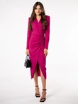 Midi šaty LORENA DLR142 - fuchsiová barva