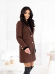 Módní dámský kabát CLR042 - hnědý