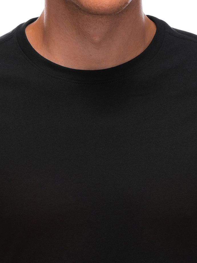 Pánské tričko s dlouhým rukávem bez potisku EM-LSBL-0103 - černé