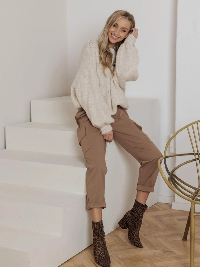 Dámský boxerský svetr ELR025 - ecru