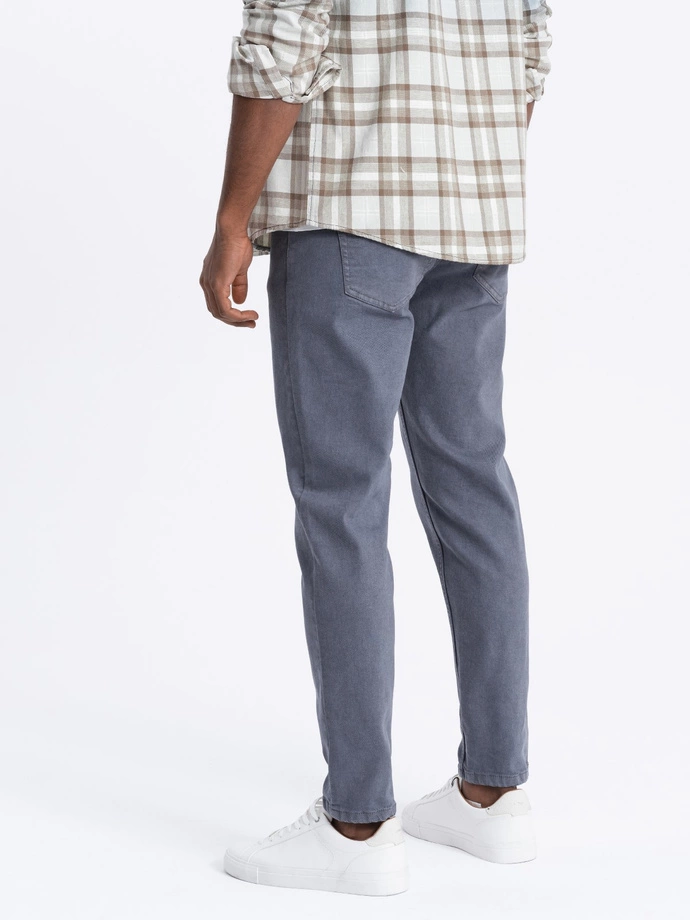 Pánské džínové kalhoty bez oděru SLIM FIT - tmavě modré V4 OM-PADP-0148