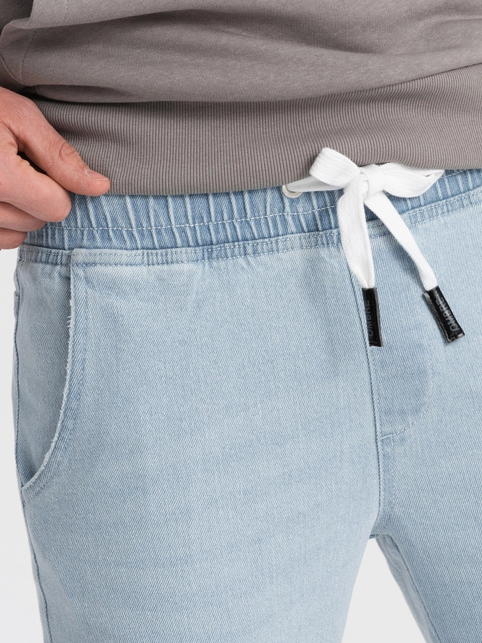 Pánské džínové kalhoty JOGGER s odřením - světle modré V1 OM-PADJ-0150