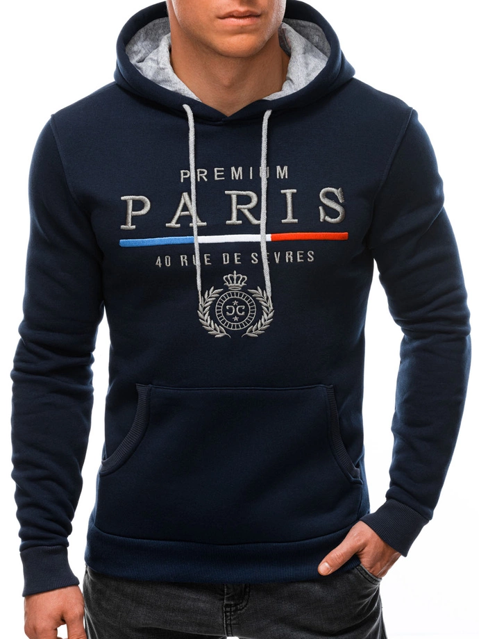 Pánská mikina s kapucí 1380B - tmavě modrá