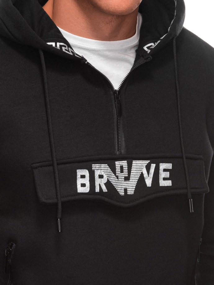 Pánská mikina s kapucí 1698B - černá