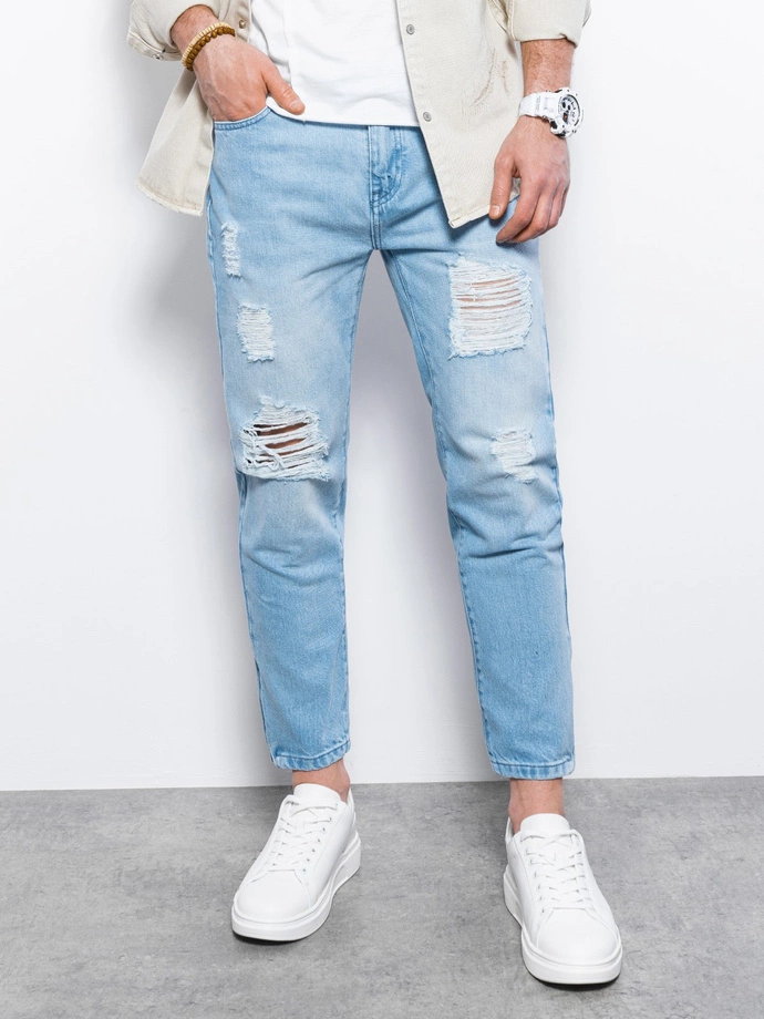 Pánské riflové kalhoty - světle indigo P1028