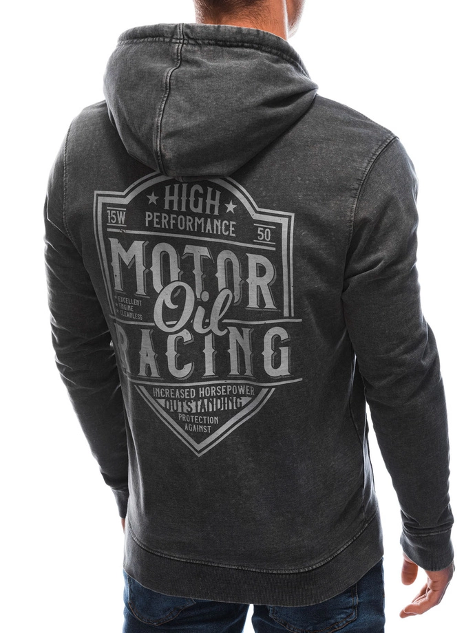 Pánská mikina s kapucí - šedá B1280