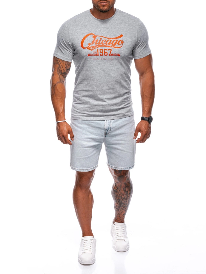 Pánské tričko s potiskem 2008S - šedé