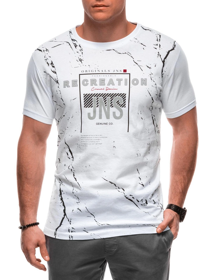 Pánské tričko s potiskem S2037 - bílé