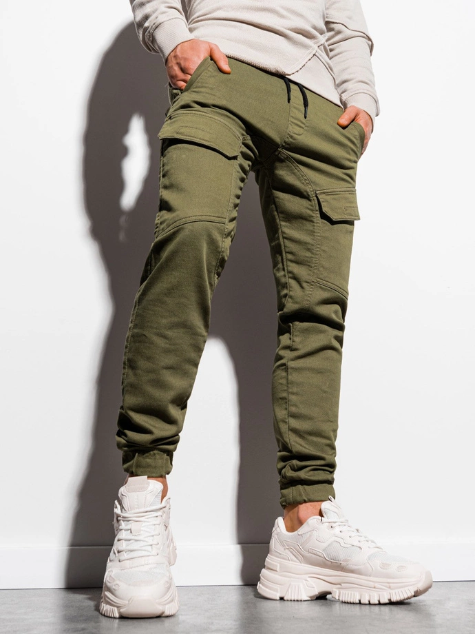 Pánské kalhoty typu jogger 925P - khaki
