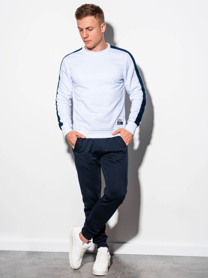 Pánská mikina bez kapuce OM-SSNZ-22FW-010 - V3 bílá