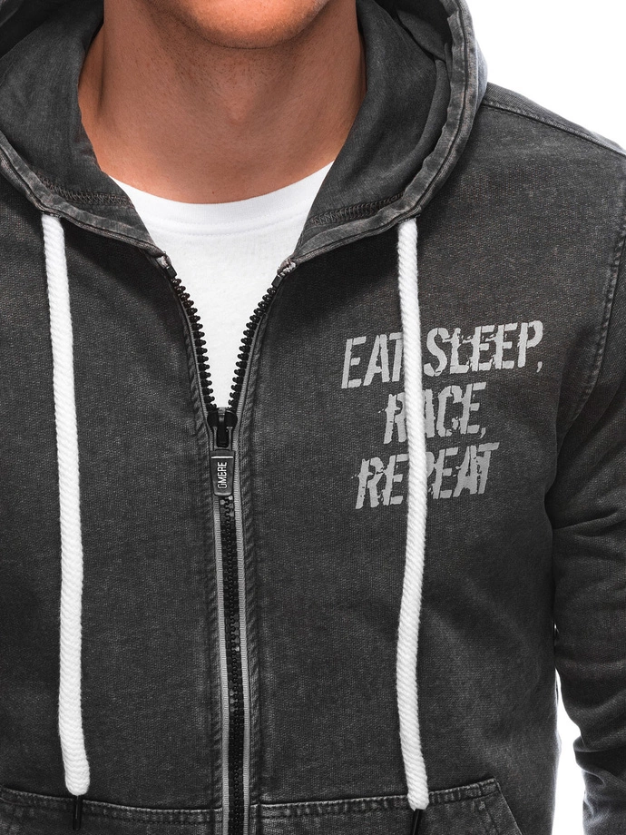 Pánská mikina s kapucí - šedá B1280