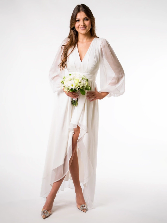 Maxi šaty SELENA DLR154 - ecru barva