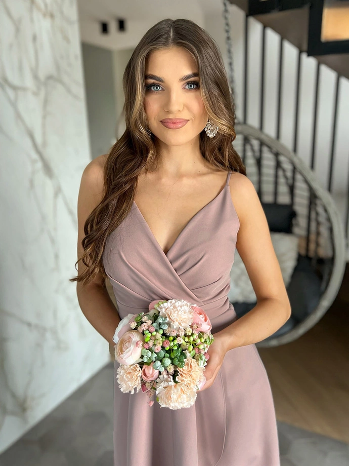 Maxi šaty LOVE DLR164 - béžové