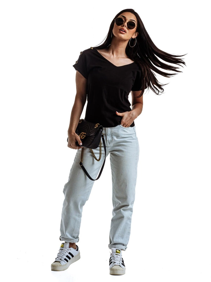 Módní dámská halenka LLR022 - černá