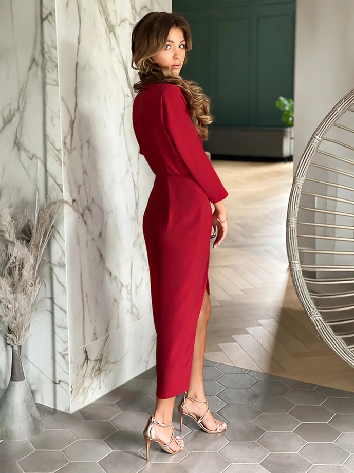 Midi šaty EVELYN DLR140 - červené