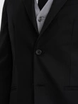 Pánské klasické sako s kapsou na polštář - černé V4 OM-BLZB-0115