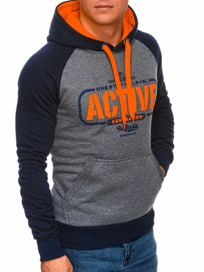 Pánská mikina s kapucí 1262B - tmavě modrá