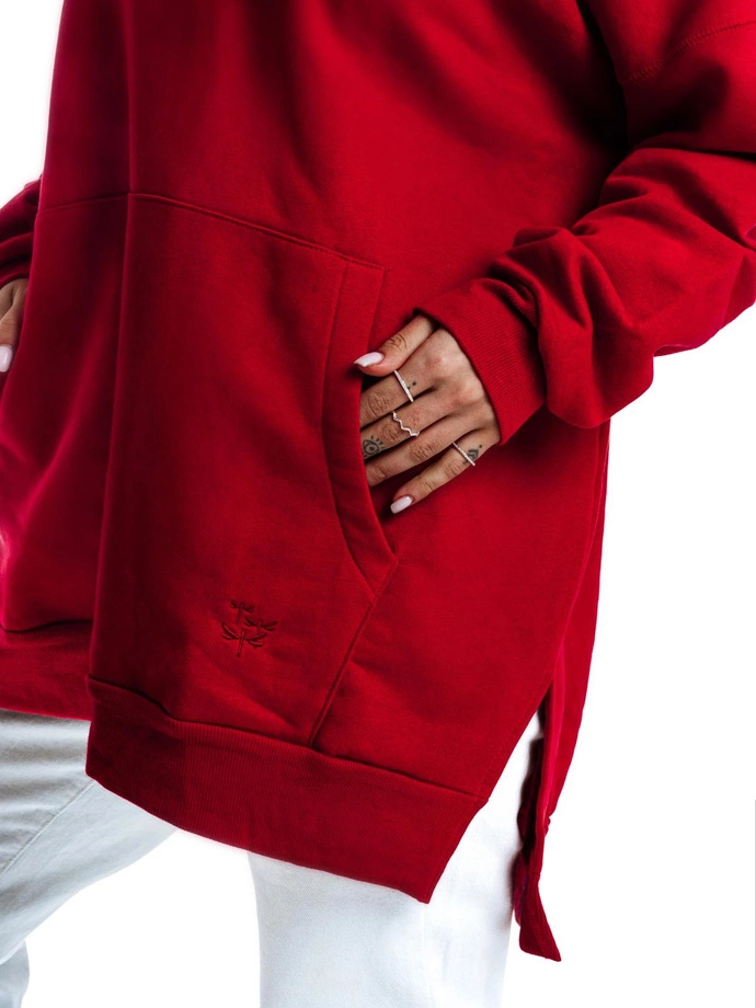 Dámská mikina s kapucí TLR043 - červená