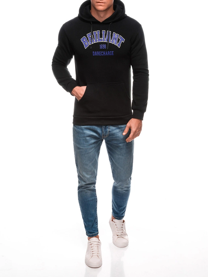 Pánská mikina s kapucí 1687B - černá