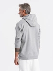 Pánská mikina s kapucí - žíhaná šedá 1313B