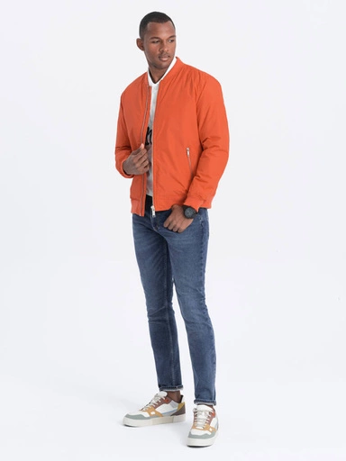 Pánská bunda bomber - brick V3 C538