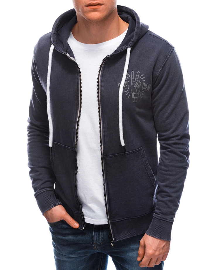 Pánská mikina s kapucí - námořnická modrá B1280