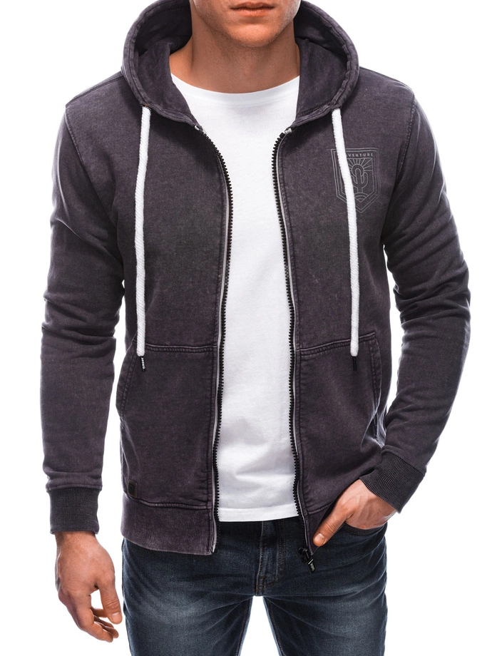 Pánská mikina s kapucí - grafitová B1280