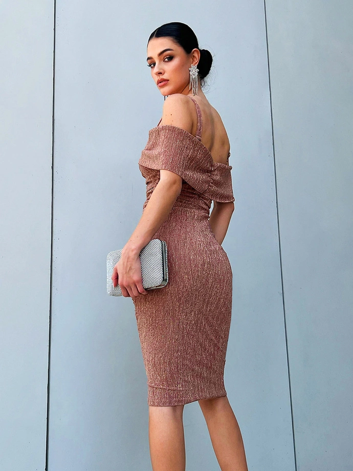 Midi šaty GEORGINIA DLR148 - zlaté